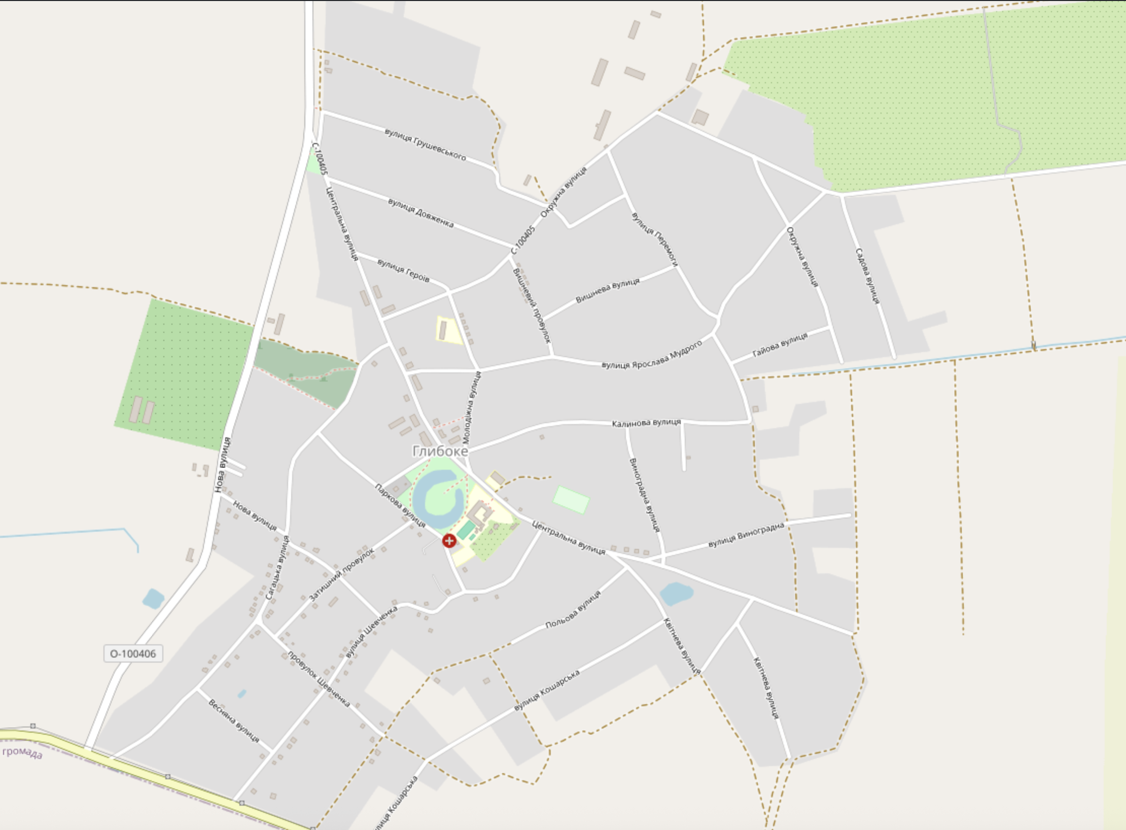 Hlyboke village location on OpenStreetMap - showing the area near Boryspil, Ukraine